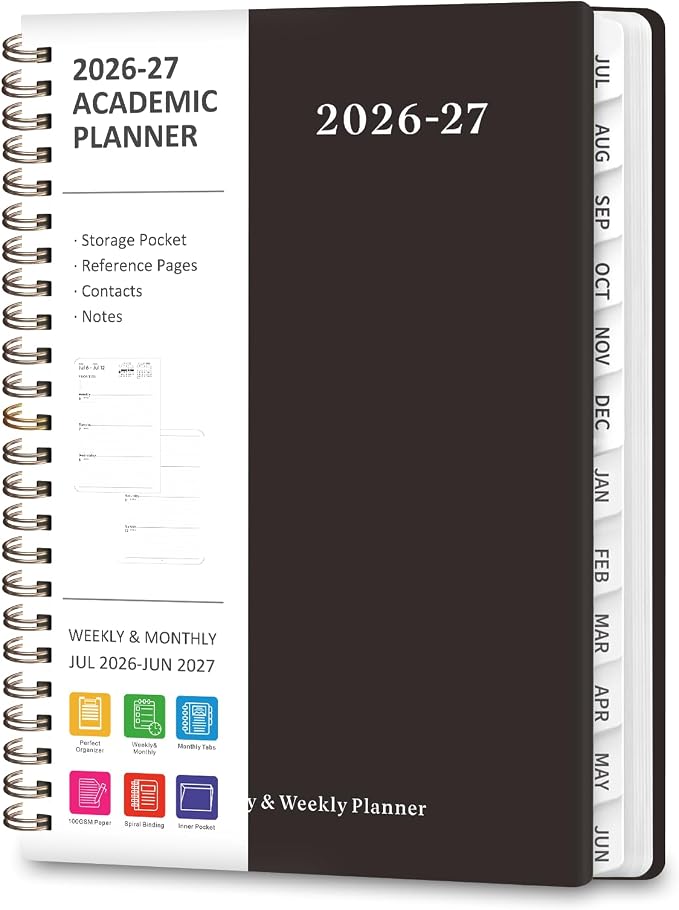 Planner 2026-2027, Weekly and Monthly Calendar Planner, JUL 2026 by VALOME