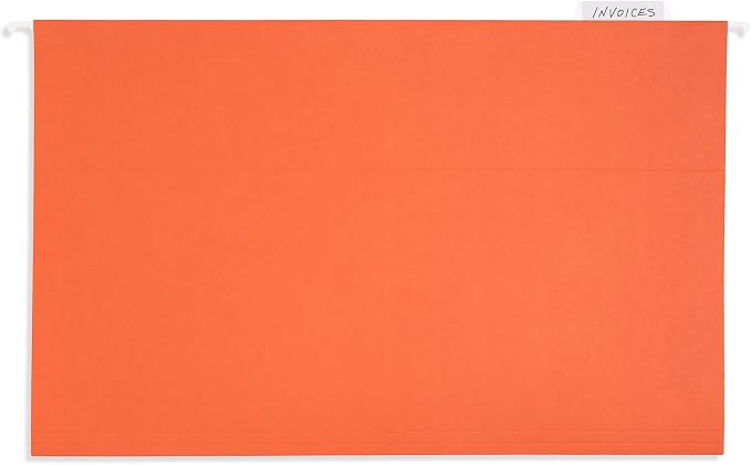 25 Blue Summit Supplies Legal Size Hanging Orange File Folders - Image 6