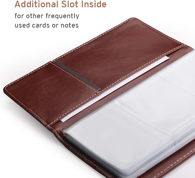 Sooez Leather Professional Business Card Book Holder Organizer, 240 Capacity - Image 5