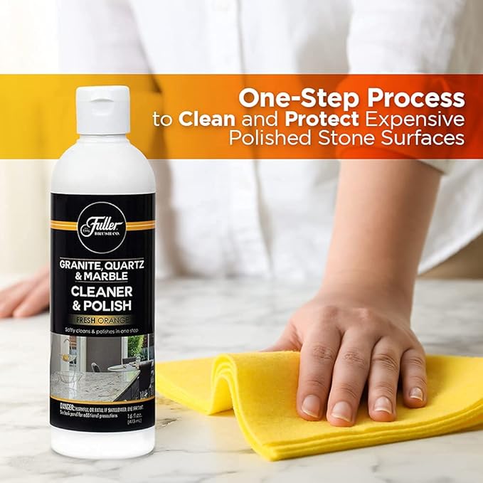 Fuller Brush Countertop Cleaner & Polish - Multi Surface Cleaner - Cleans, Polishes and Protects Granite Quartz Marble Glass Laminates Metal and Other Surfaces Refreshing Orange Scent Removes Odor (2 Pack)-DeskLoop Office