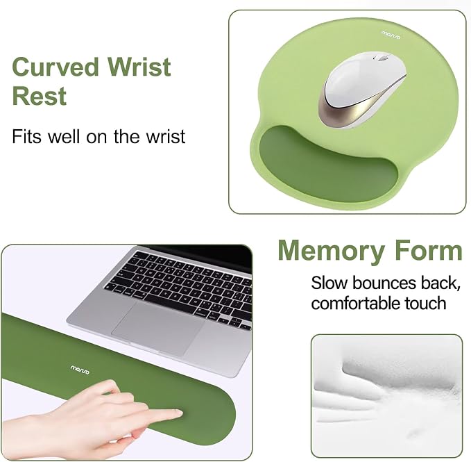MOSISO Wrist Rest Support for Mouse Pad&Keyboard Set, Circle Curved Ergonomic - Image 4
