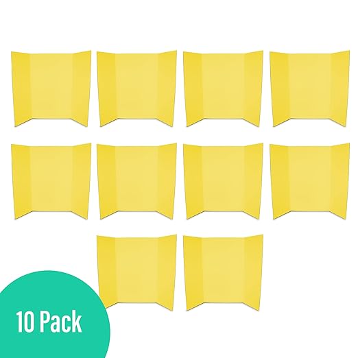 Flipside Products 36” x 48” Foam Project Boards for Presentations, Science Fair, School Projects, Event Displays and Trifold Picture Board - Yellow - 10 Pack-DeskLoop Office