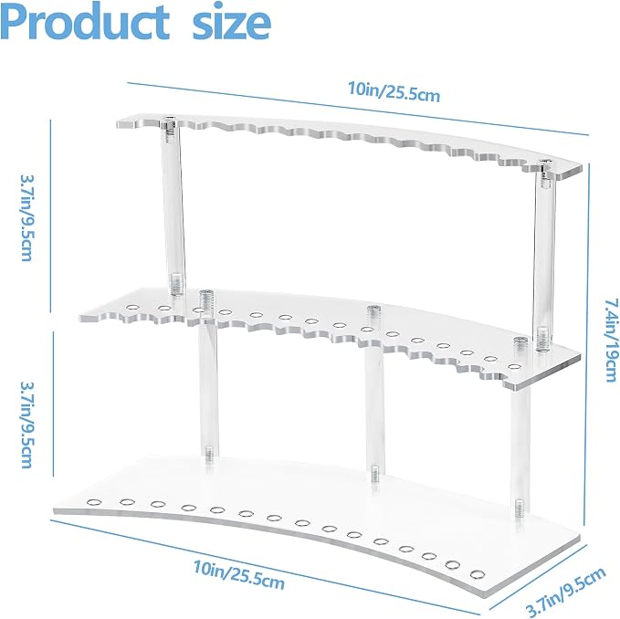 30-Slot Acrylic Pen Holder & 2 Tier Detachable Display Stand - Image 2