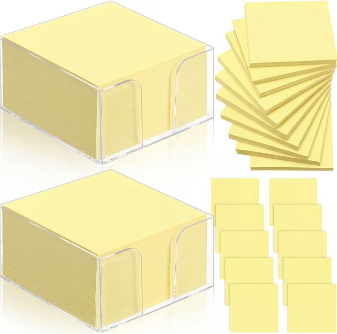 Resurhang 1000 Pieces Small Note Pad 3.4 Inch x 3.4 Inch Square Memo Cube by Resurhang
