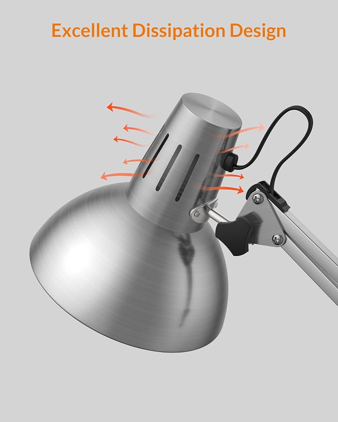 LEPOWER Metal Desk Lamp, Adjustable Goose Neck Architect Table Lamp - Image 8