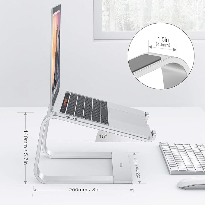 OMOTON Laptop Stand, Detachable Laptop Mount, Aluminum Laptop Holder Stand - Image 2
