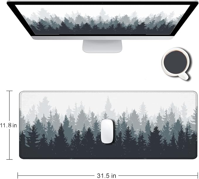 Gaming Mouse Pad Large, Keyboard Mouse Mat Desk Pad, Non-Slip Rubber Base - Image 2