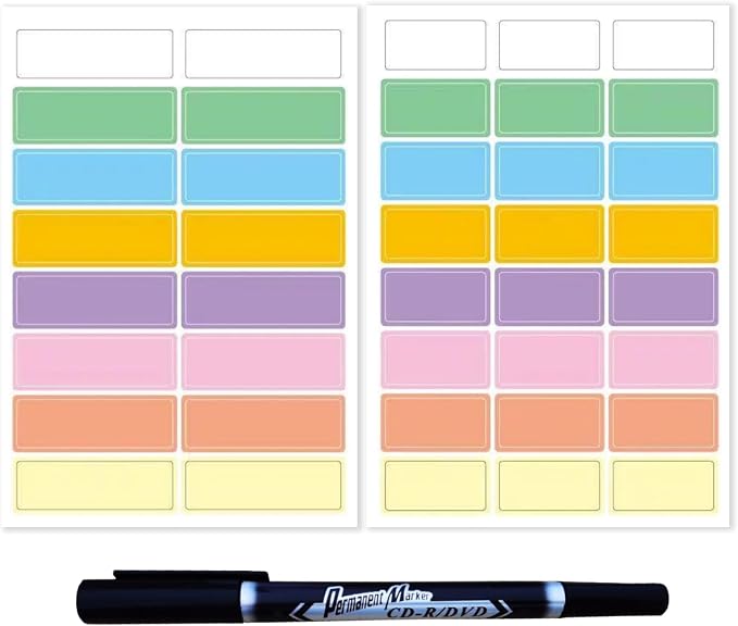 Assorted Colors Waterproof Removable Labels by Unknown