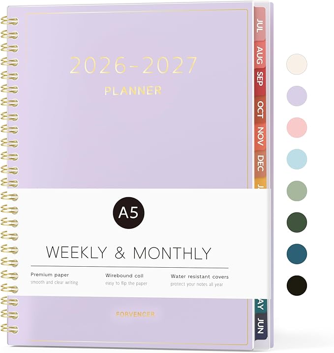 Forvencer Academic Planner 2026-2027, Weekly & Monthly Calendar Planner by Forvencer