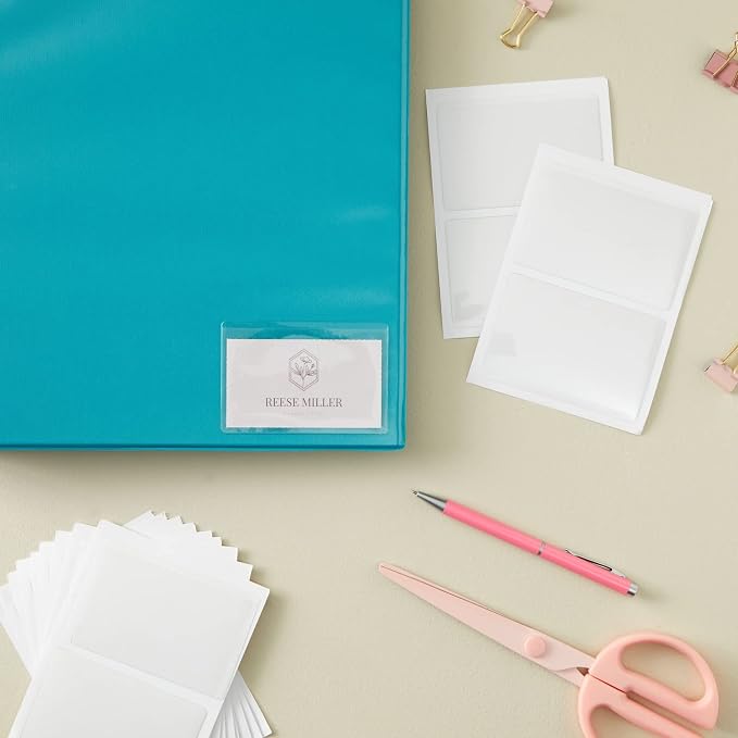 Juvale 100-Pack Clear Business Card Pockets - Image 3