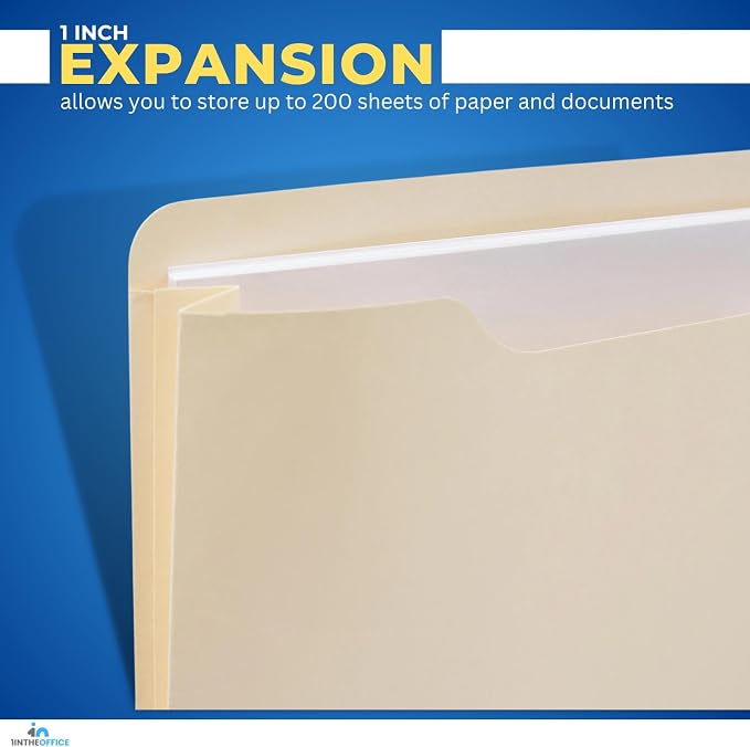 1InTheOffice File Jacket Folders, Letter Size, Reinforced Straight-Cut Tab - Image 4