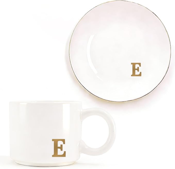 RainVibe Elegant Gift Set for Women – Personalized Monogram Ceramic Mug & by Unknown