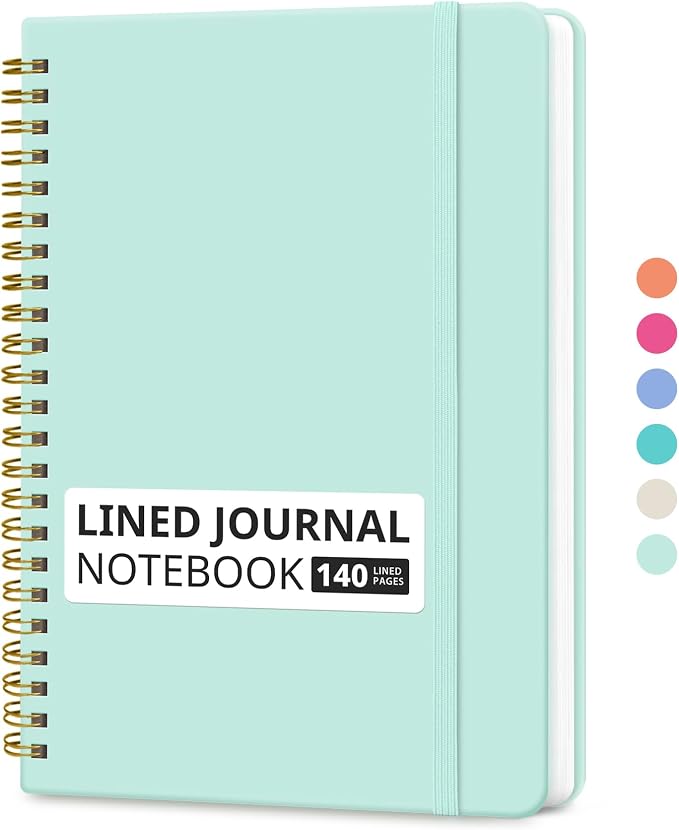 Taja Lined Spiral Journal Notebook by Taja