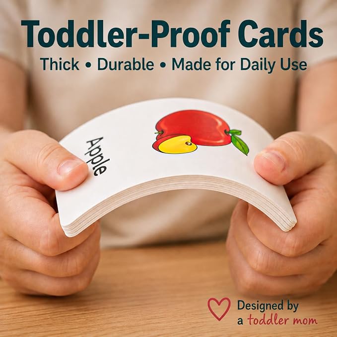 Flash Cards for Toddlers 1–3 – 55 Thick & Durable Learning Flashcards, First - Image 7