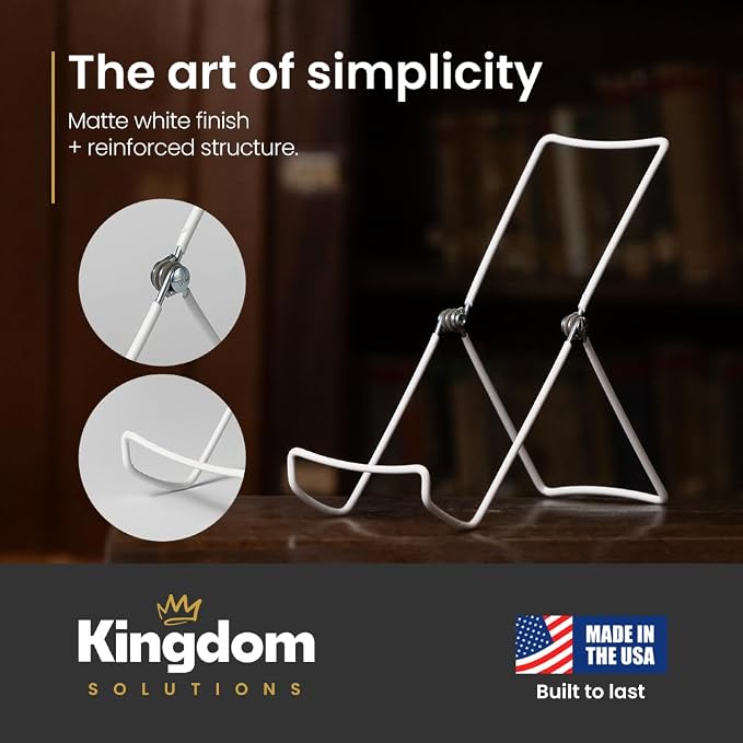 KINGDOM SOLUTIONS MADE IN USA 12-Pack Adjustable White Metal Easels - Image 6