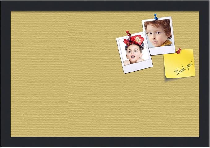 PinPix 18x12 Inch Cork Bulletin Board. This Decorative Framed Pin Board Comes with Honey Pastel Design and a Satin Black Frame. Ideal for Home Office Decor or Message Board (PinPix-1810)-DeskLoop Office