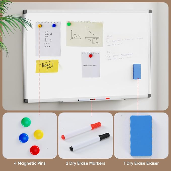 OLIXIS 24" x 48" Magnetic White Board, Dry Erase Board - Image 8