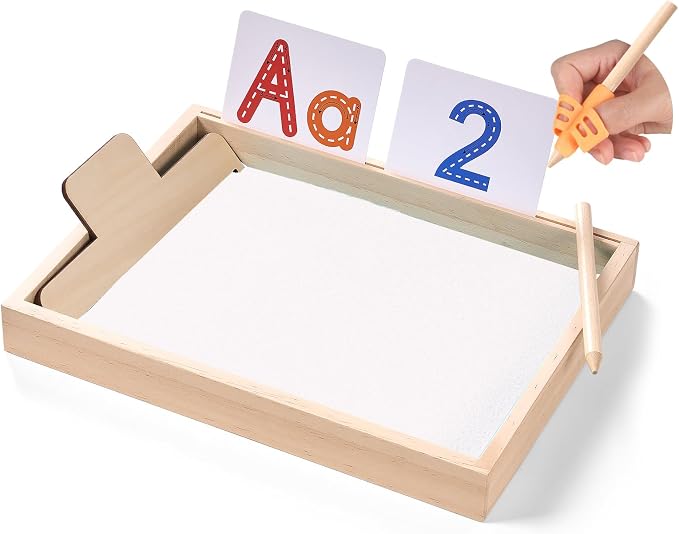Montessori Sand Tray for Kids, Writing Play Sand Tray by MORITECK