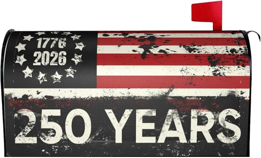 250 Years American Flag Welcome Magnetic Mailbox Cover, 250th Anniversary USA by Ouqiuwa