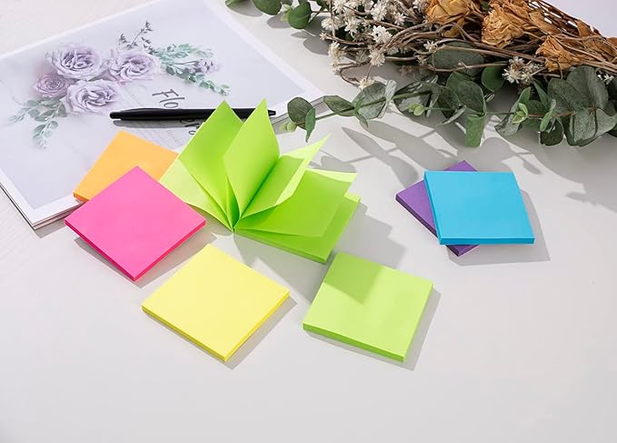 Pop-up Sticky Notes 3x3 in, Bright Colors Super Sticking Power Memo Pads - Image 6