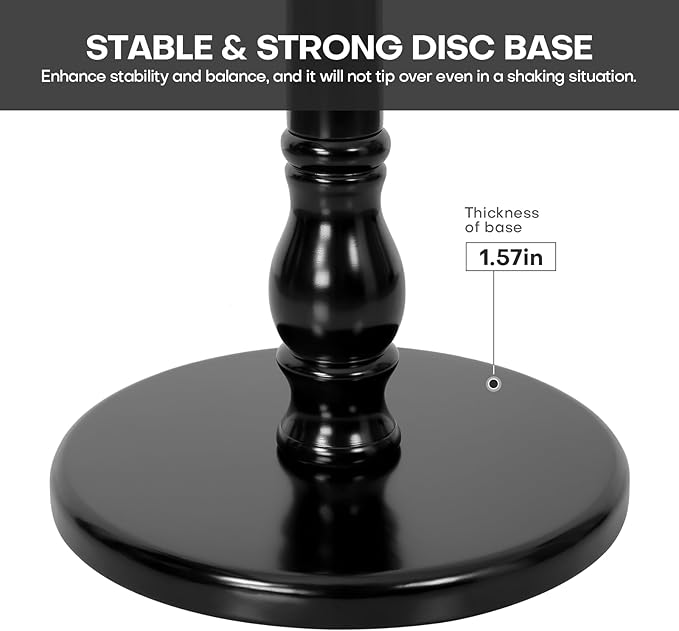 Wood Coat Rack Coat Tree Freestanding with Hooks, Heavy Duty Standing Coat Rack with Solid Round Base, 74” Tree Shaped Coat Hanger Stand for Clothes, Hat, Jacket, Entryway Bedroom, Balck-DeskLoop Office