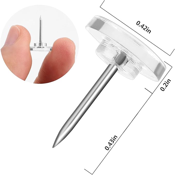 Push Pins 500-count Flat Thumb Tacks Steel Point and Plastic Head - Image 3