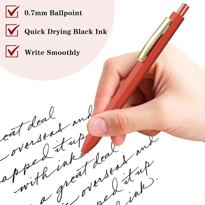 Piochoo Ballpoint Pens, 0.7mm Medium Point Pen Quick Dry, Smooth Writing Pen - Image 4