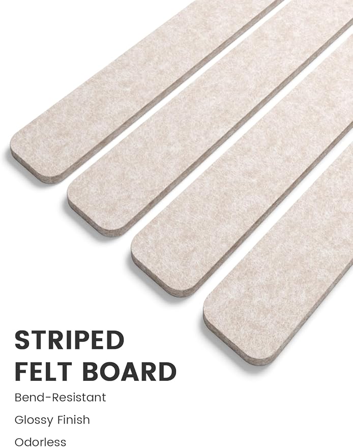 Fluxynara Cork Board Alternative Felt Strip Board 5-Pack 13"x2", Office Pin - Image 3
