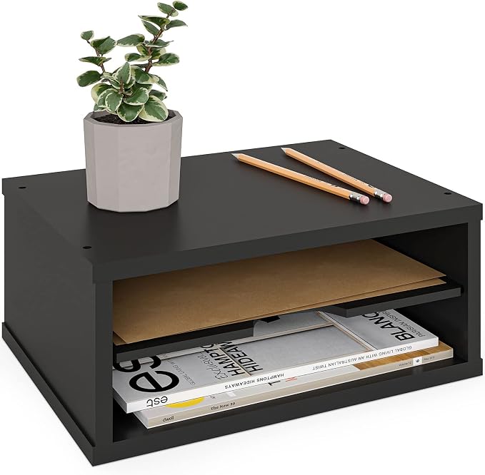Ballucci File Organizer, 2-Tier Document Paper Sorter, Stackable Wood Desk by Ballucci