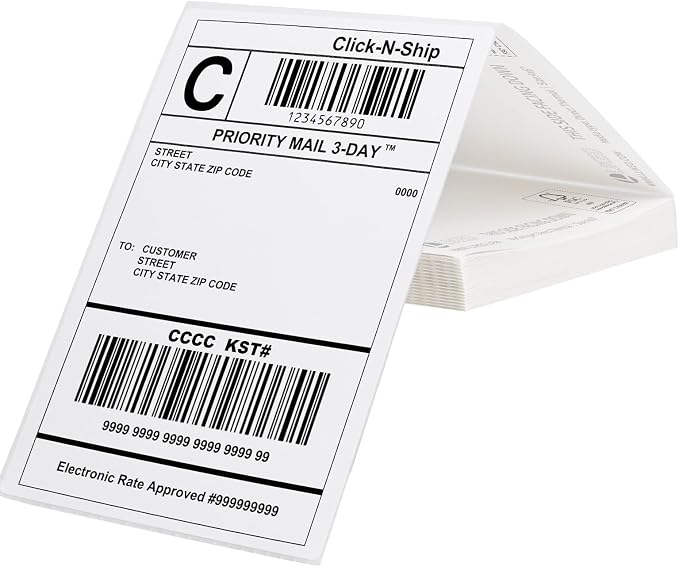 L LIKED 100 4x6 Thermal Labels Fanfold, Direct Thermal Shipping Labels by LLIKED