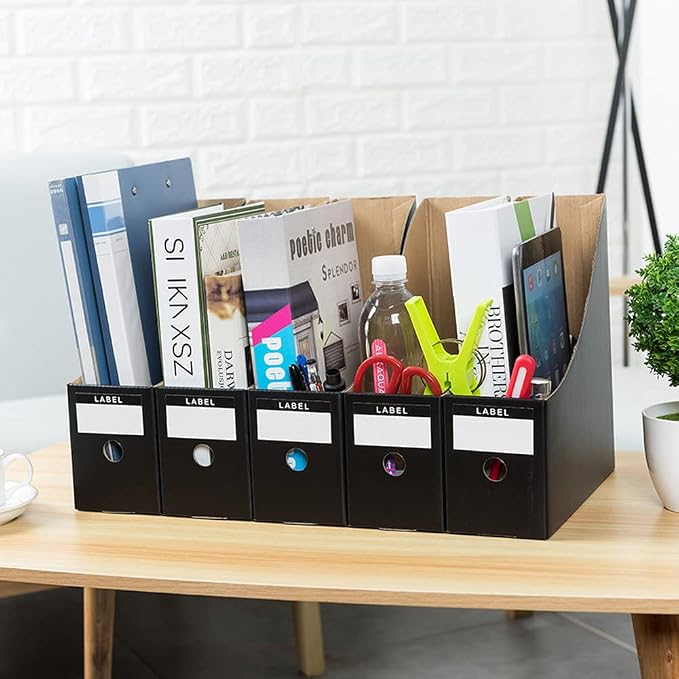 Foldable Desk File Holder Organizer Sturdy Cardboard Magazine Storage Box - Image 6