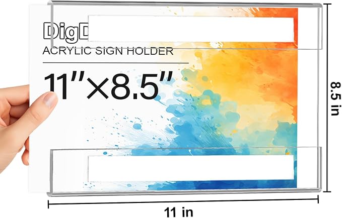 30 Pcs Acrylic Sign Holder 11 x 8.5, Horizontal Wall Mount Sign Holders - Image 2