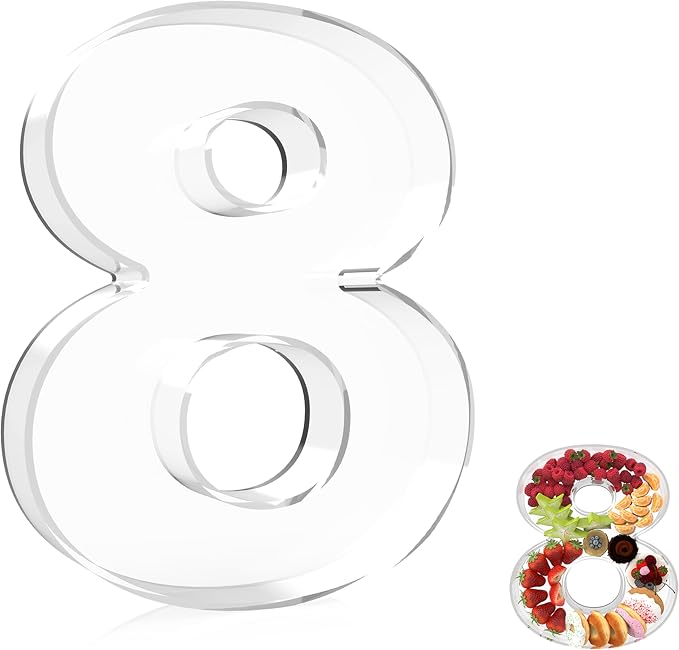 13.8" Extra Large Acrylic Number Charcuterie Board Box, Reusable Fillable by RUFHVTY