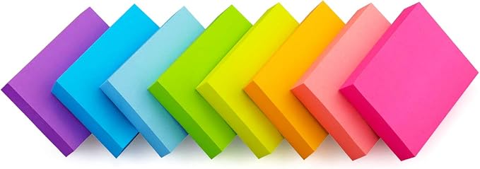 8 Pads 3x3 Sticky Notes and 8 Pads 1.5x2 Sticky Notes 8 Bright Multi Colors - Image 2