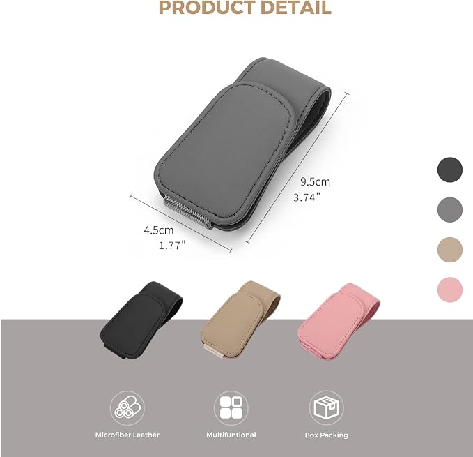 Magnetic Leather Sunglass Holder, Eyeglass Hanger Clip - Image 8