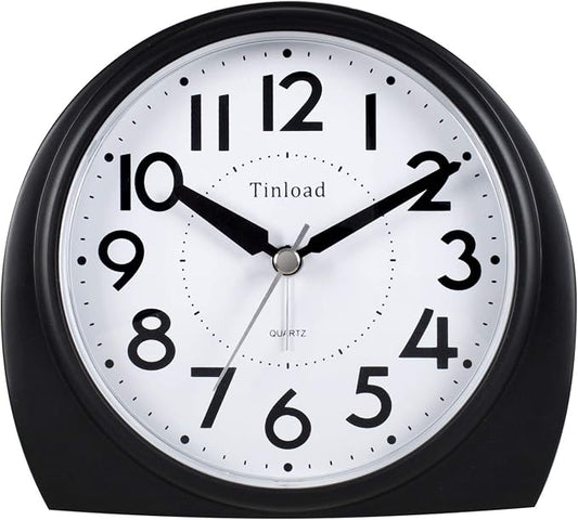 Tinload 5.5" Large Analog Alarm Clock Silent Non Ticking, Gentle Wake, Beep by Tinload