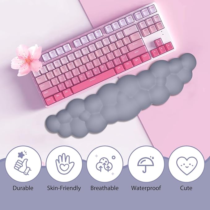 JIKIOU Upgrade Leather Cloud Keyboard Wrist Rest, Cloud Wrist Rest - Image 7