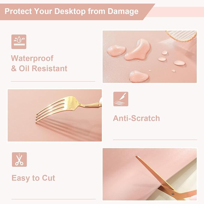 OstepDecor Pink Table Cover Protector 24 x 48 Inch, 1.5mm Thick Plastic Table - Image 5