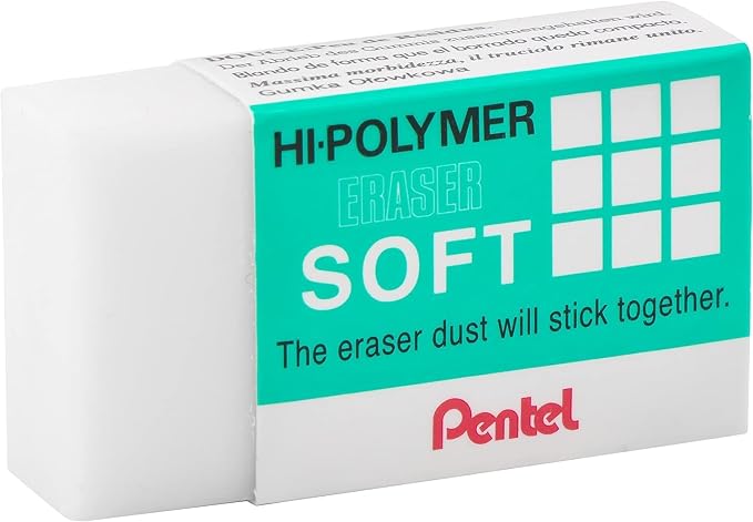 Pentel Clean Eraser, No Mess- No Residue, Hi-Polymer Soft Erasers - Image 2