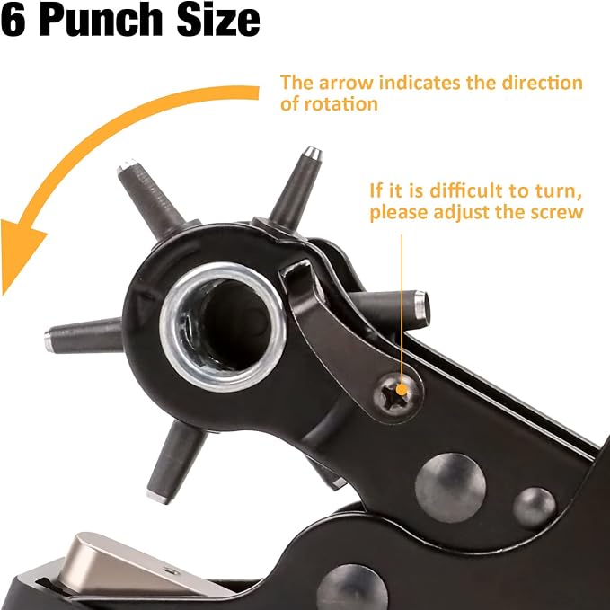 KingTool Desktop Leather Hole Punch Set, Super Heavy Duty Rotary Puncher - Image 6
