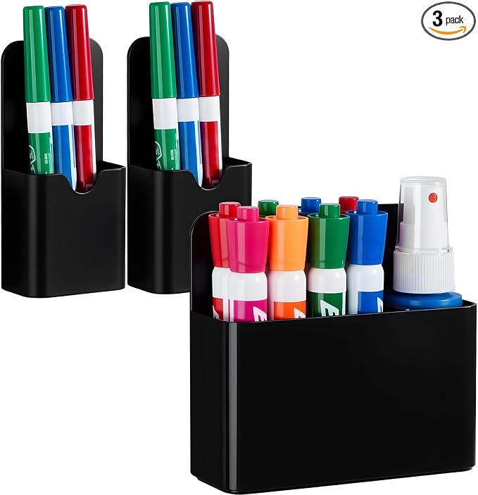 3 Pcs Magnetic Marker Holder for Whiteboard, Plastic Magnet Dry Erase Marker by Banafich