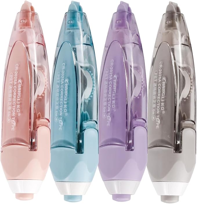Correction Tape Pen Shaped Refillable Retractable White Out, Replaceable by Zisqerts