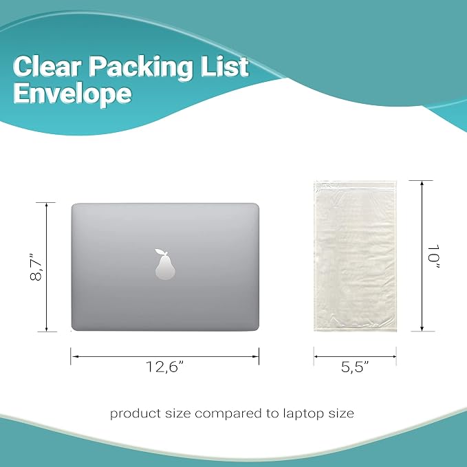 APQ Pack of 1000 Clear Packing List Envelopes 5.5 x 10. Plain Face Shipping - Image 4
