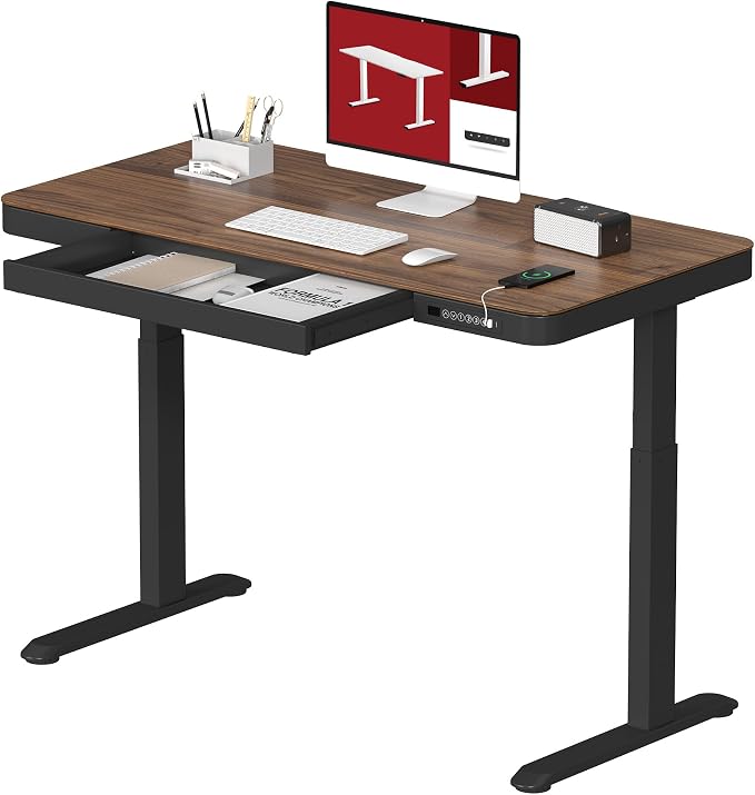 Standing Desk with Drawer, Electric Height Adjustable Home Office Desk with by sanodesk