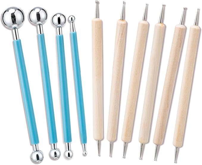 Amrules 10pcs Dotting Styluses Tools, Double Side Stainless Steel Ball Head Dot by Amrules