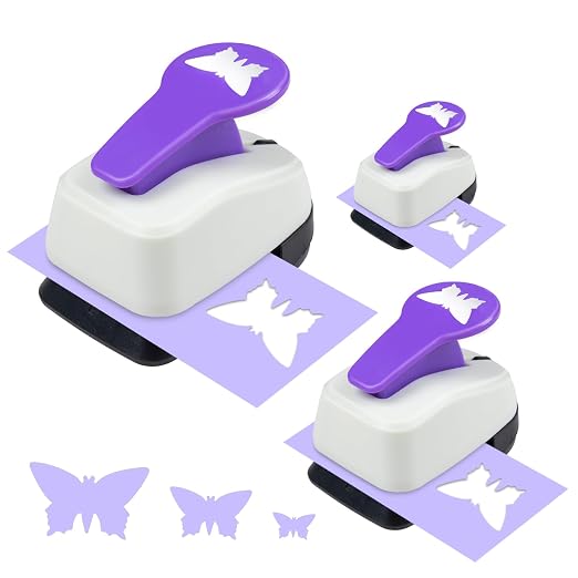 Butterfly Punch Set, 3/8 Inch, 5/8 Inch, 1 Inch Butterfly Hole Puncher Set by noonimum