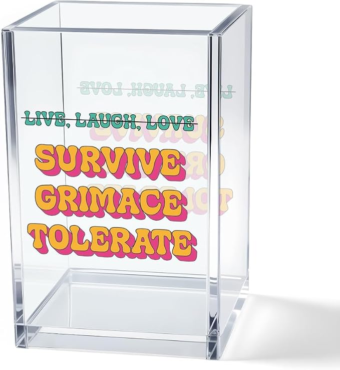 Vgrti Live Laugh Love Funny Anti Cliche Acrylic Cosmetic Pencil Pen Holder Cup by Unknown