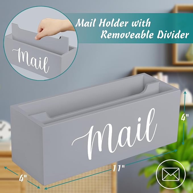 DRASTAR Mail Organizer Countertop, Mail Holder Wall Mount, Mail Sorter Organizer - Image 3