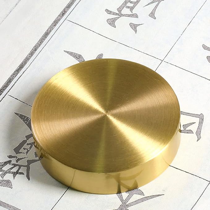 Abaodam 4 pcs Chinese Calligraphy Paperweight Brass Golden Calligraphy Practice - Image 3