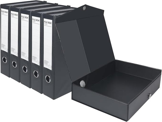 HUA JIE A4 Storage File Boxes Plastic Archives Cases, PVC File Folder Organizer by HUA+JIE